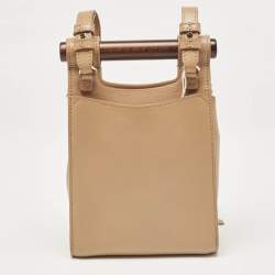 Pre Owned Chloe Tan Leather Magda Phone Pouch Crossbody Bag