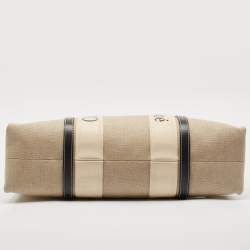 Pre Owned Chloe Beige/Brown Canvas and Leather Large Woody Tote