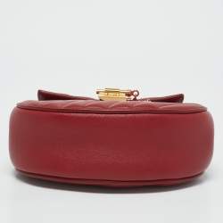 Chloé Red Matelassé Leather Mini Drew Chian Shoulder Bag