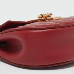 Chloé Red Matelassé Leather Mini Drew Chian Shoulder Bag