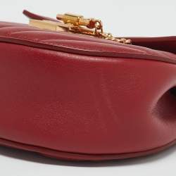 Chloé Red Matelassé Leather Mini Drew Chian Shoulder Bag
