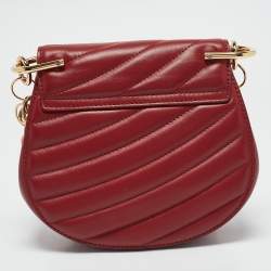 Chloé Red Matelassé Leather Mini Drew Chian Shoulder Bag