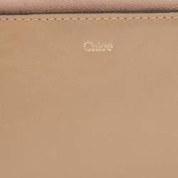 Pre Owned Chloé Beige Leather Alphabet Zip Card Holder