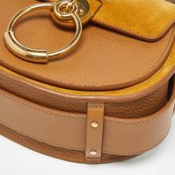Pre Owned Chloé Brown/Tan Leather and Suede Small Tess Crossbody Bag