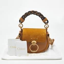 Pre Owned Chloé Brown/Tan Leather and Suede Small Tess Crossbody Bag