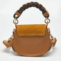 Pre Owned Chloé Brown/Tan Leather and Suede Small Tess Crossbody Bag