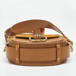 Pre Owned Chloé Brown/Tan Leather and Suede Small Tess Crossbody Bag