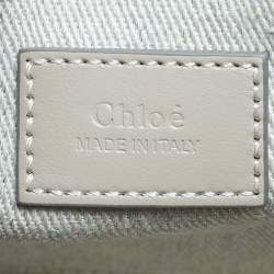 Pre Owned Chloe Beige Canvas and Leather Small Woody Tote