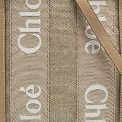 Pre Owned Chloe Beige Canvas and Leather Small Woody Tote