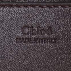 Pre Owned Chloé Burgundy Quilted Velvet Small Heritage Shoulder Bag