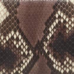 مملوكة مسبقًا محفظة كلوي جلد بنفسجي بري وقاتم بورغندي وجلد ثعبان بسحاب كامل