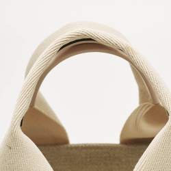 Pre Owned Chloé Woody Small Beige/Pink Canvas and Leather Tote