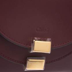 Pre Owned Chloe Burgundy Leather Small Georgia Multi Flap Wallet