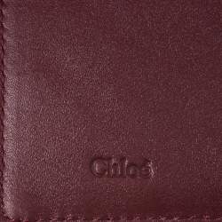 Pre Owned Chloe Burgundy Leather Small Georgia Multi Flap Wallet