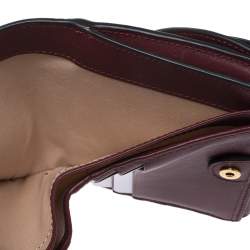 Pre Owned Chloe Burgundy Leather Small Georgia Multi Flap Wallet