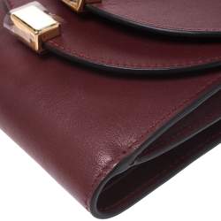 Pre Owned Chloe Burgundy Leather Small Georgia Multi Flap Wallet
