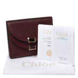 Pre Owned Chloe Burgundy Leather Small Georgia Multi Flap Wallet