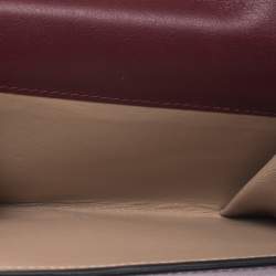 Pre Owned Chloe Burgundy Leather Small Georgia Multi Flap Wallet