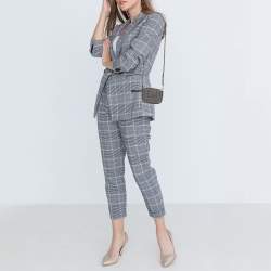 مملوكة مسبقًا Chloe Grey Leather Mini Marcie Crossbody Bag