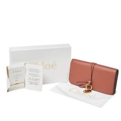 Pre Owned Chloe Tan Leather Alphabet Flap Continental Wallet