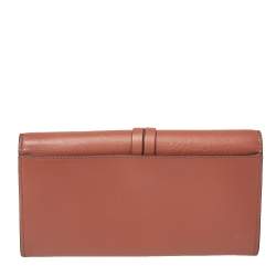 Pre Owned Chloe Tan Leather Alphabet Flap Continental Wallet