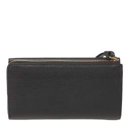 Pre Owned Chloe Black Leather Georgia Zipped Around Wallet