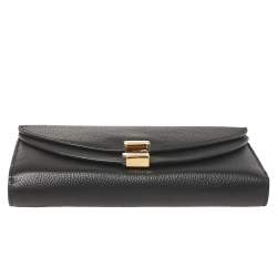 Pre Owned Chloe Black Leather Georgia Zipped Around Wallet