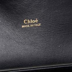 Pre Owned Chloe Blue Croc Embossed Leather Small Aby Day Top Handle Bag