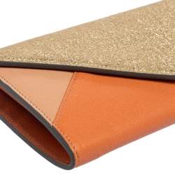 Pre Owned Chloé Multicolor Crinkled and Leather Envelope Flap Continental Wallet