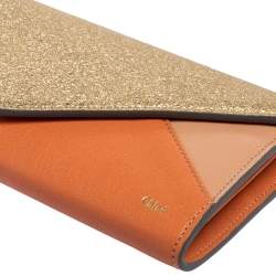 Pre Owned Chloé Multicolor Crinkled and Leather Envelope Flap Continental Wallet