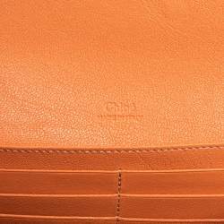 Pre Owned Chloé Multicolor Crinkled and Leather Envelope Flap Continental Wallet