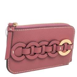 Pre Owned Chloe Pink Leather Darryl Coin Purse