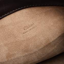 Pre Owned Chloe Brown Croc Embossed Leather Darryl Clutch