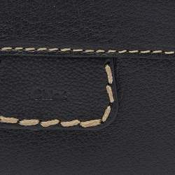 Pre Owned Chloe Black Leather Zip Card Holder