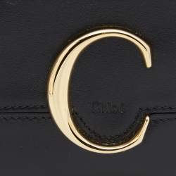 Pre Owned Chloe Black Leather C Zip Card Holder