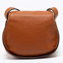 Pre Owned Chloé Brown Leather Mini Marcie Shoulder Bag
