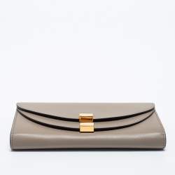 Pre Owned Chloe Taupe Leather Georgia Continental Wallet