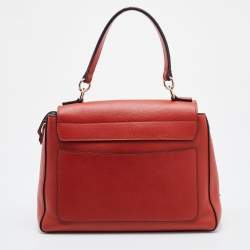 Chloe Rust Red Leather Medium Faye Day Top Handle Bag