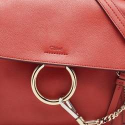 Chloe Rust Red Leather Medium Faye Day Top Handle Bag