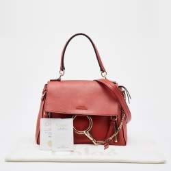 Chloe Rust Red Leather Medium Faye Day Top Handle Bag
