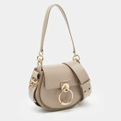 Pre Owned Chloe Grey Leather and Suede Small Tess Shoulder Bag