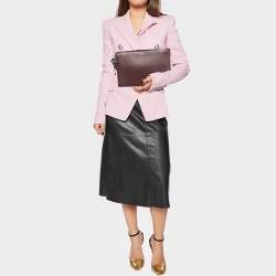 Chloe Burgundy Leather Alphabet Flat Pouch 