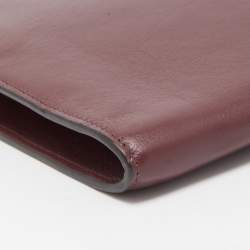 Chloe Burgundy Leather Alphabet Flat Pouch 