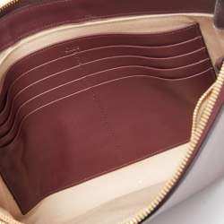 Chloe Burgundy Leather Alphabet Flat Pouch 