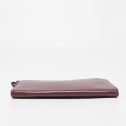 Chloe Burgundy Leather Alphabet Flat Pouch 