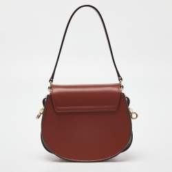 Pre Owned Chloe Brown Suede and Leather Small Tess Shoulder Bag