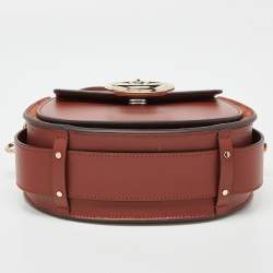 Pre Owned Chloe Brown Suede and Leather Small Tess Shoulder Bag