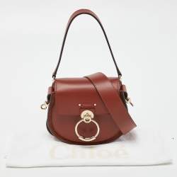 Pre Owned Chloe Brown Suede and Leather Small Tess Shoulder Bag