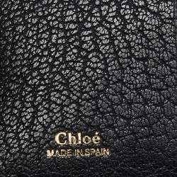 Chloé Black Leather Drew Compact Wallet