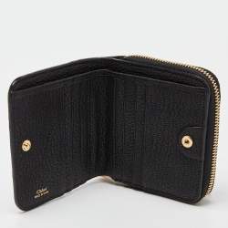 Chloé Black Leather Drew Compact Wallet